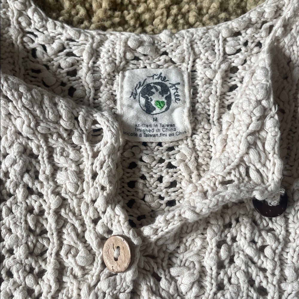 We The Free Cream Knit Button-Up Tank Top - Picture 2 of 2